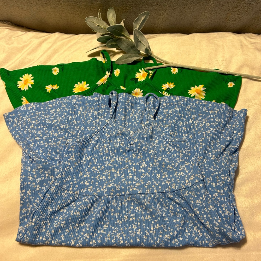 Old Navy Sleeveless Printed Rib-Knit Swing Dress - Lot of 2